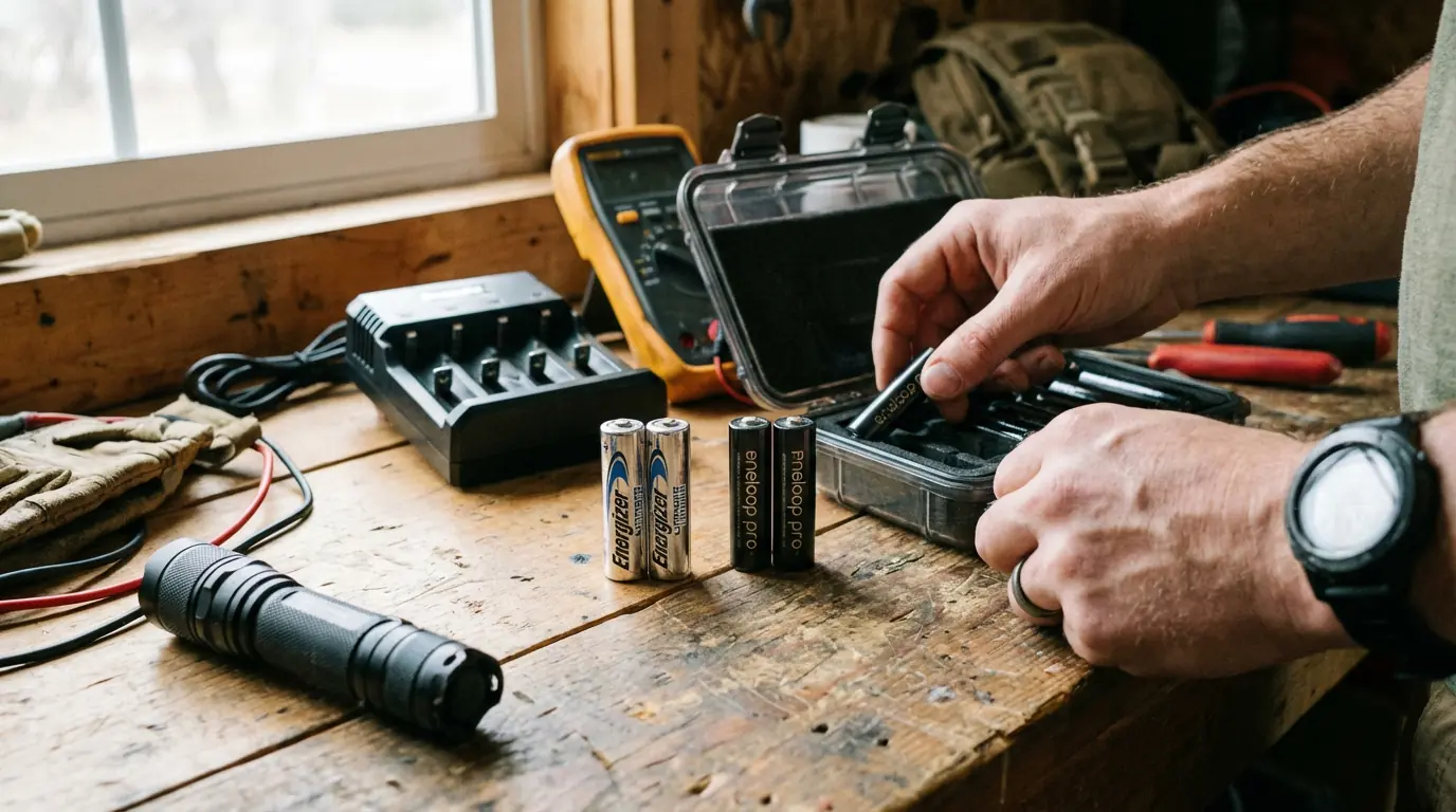 Comparaison visuelle entre pile AA lithium et accumulateur NiMH