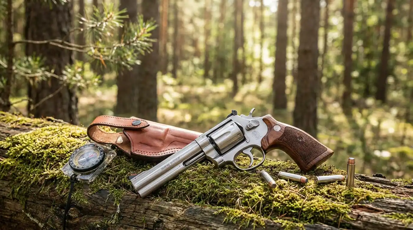 Comparaison visuelle entre un revolver et un pistolet semi-automatique